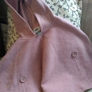 Girls Fleece Poncho 4T Blushy Pink